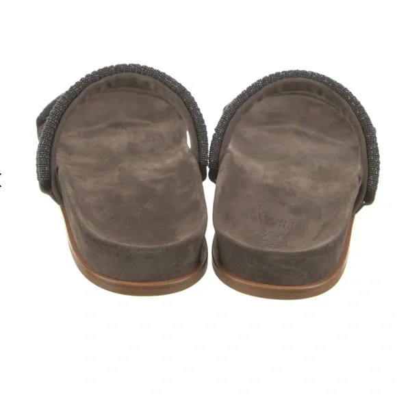 NEW in BOX! Brunello Cucinelli Monili Suede Slides NEGOTIABLE